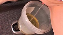 Girl peeing about 2 liters of urine