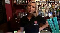 Hot barmaid gets laid in public