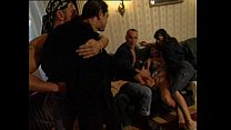 Violent guys attacks a couple and bangs the girl
