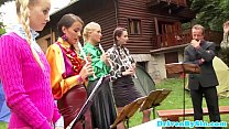Watersports euro babes suck at band camp