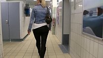 Blonde fucks in pool dressing room