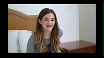 First anal date with gorgeous teen on the bed