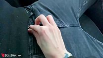 Hot Student Deep Sucking Dick Boyfriend in the Car - Cum in Mouth