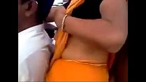 aunty pressed by public in festival romantic aunty helping pepole to press her