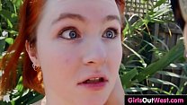 Hairy ass and pussies licked in the garden