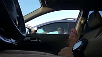 Flashing hot milf in public parking lot