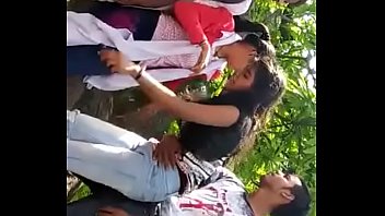 Desi girl with boyfriend in jungle