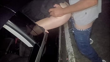 "Dogging" Wife with ass out car window for unknown eaters and lots of outdoor bitching!