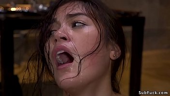 Hairy slut anal banged in brutal bondage