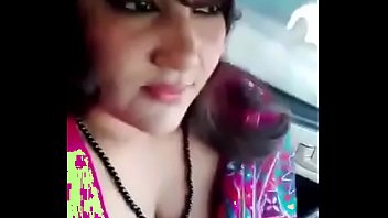 Desi hindi speaking Indian big tit aunty in pink saree play with boob