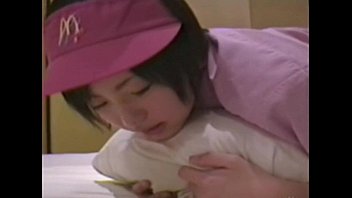 Japanese girl ( 18) with McDonald's uniform 002