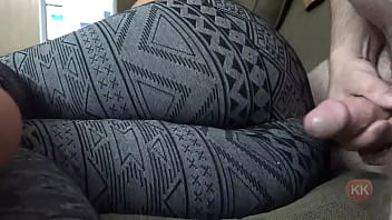 Cumshot on her Yoga Booty